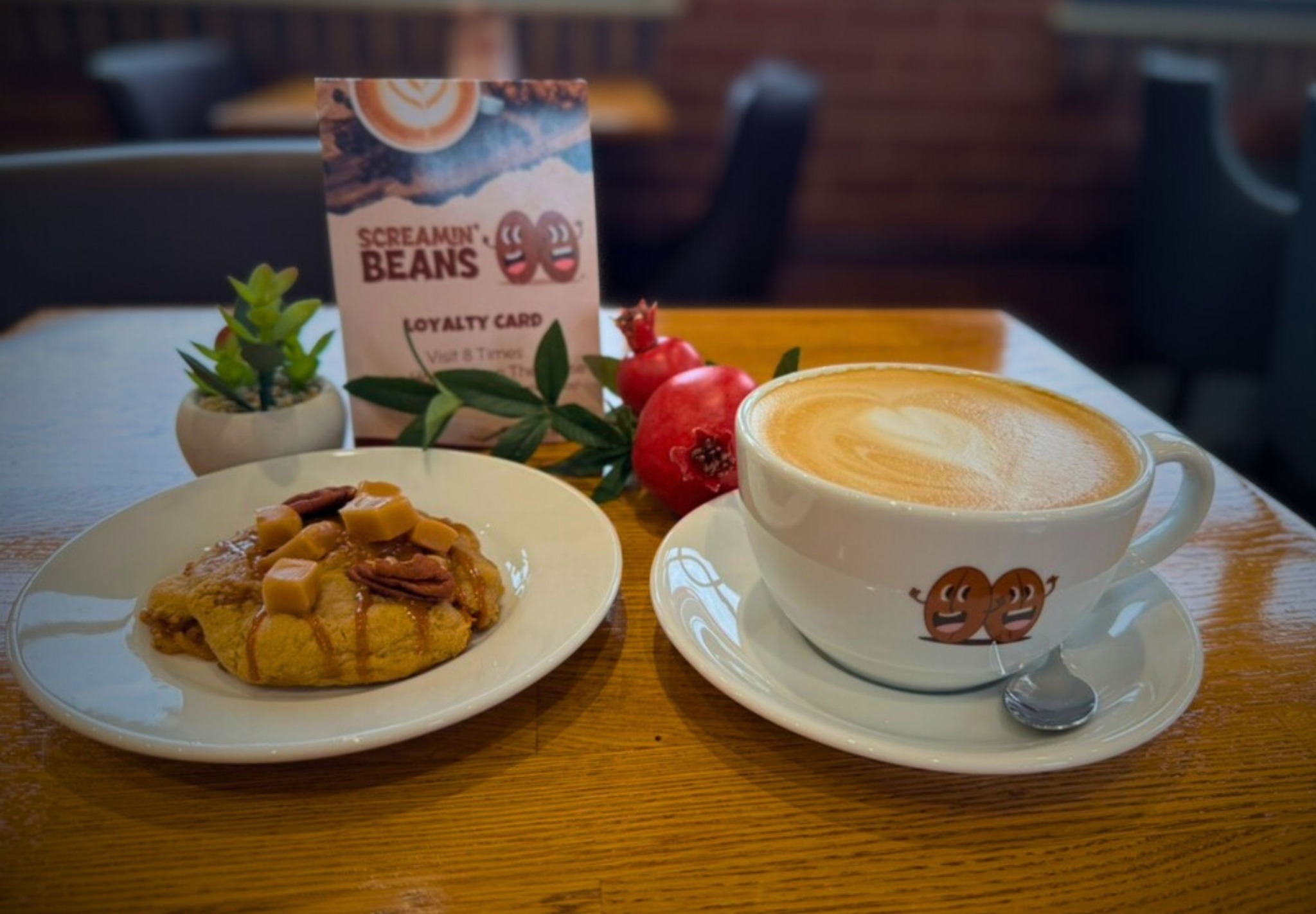 A freshly prepared drink at Screamin' Beans